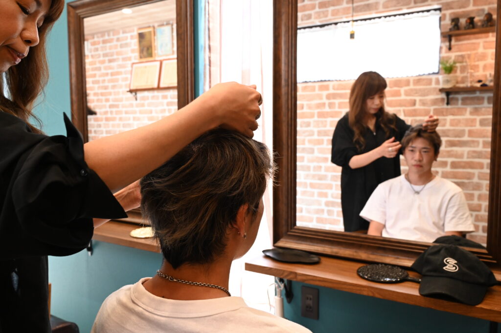 ヘアセットの施術写真